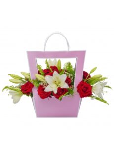 Sac Floral Élégant avec Roses – Livraison Fleurs Maroc