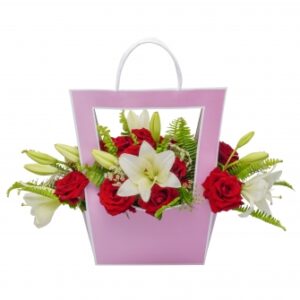 Sac Floral Élégant avec Roses – Livraison Fleurs Maroc
