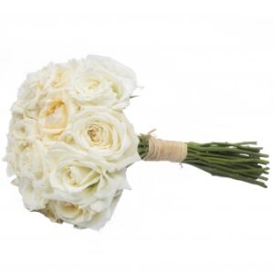 Bouquet Élégance Éternelle – Roses Blanches de Mariage