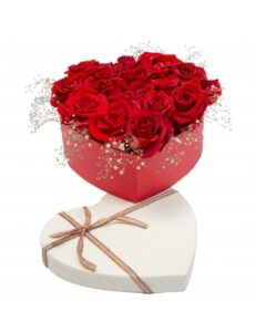 Box Cœur de Roses Rouges – Bouquet Romantique | Livraison Fleurs Maroc