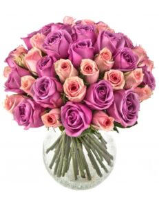 Bouquet Sublime Harmonie – Roses Mauves & Roses Pastel