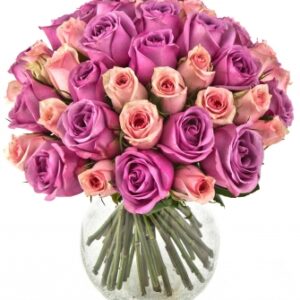 Bouquet Sublime Harmonie – Roses Mauves & Roses Pastel