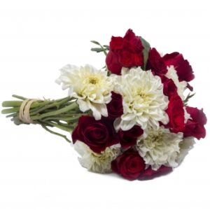 Bouquet Élégance Rouge et Blanc – Livraison Fleurs Maroc