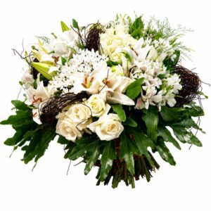 Bouquet Blanc Prestige aux Lys et Roses